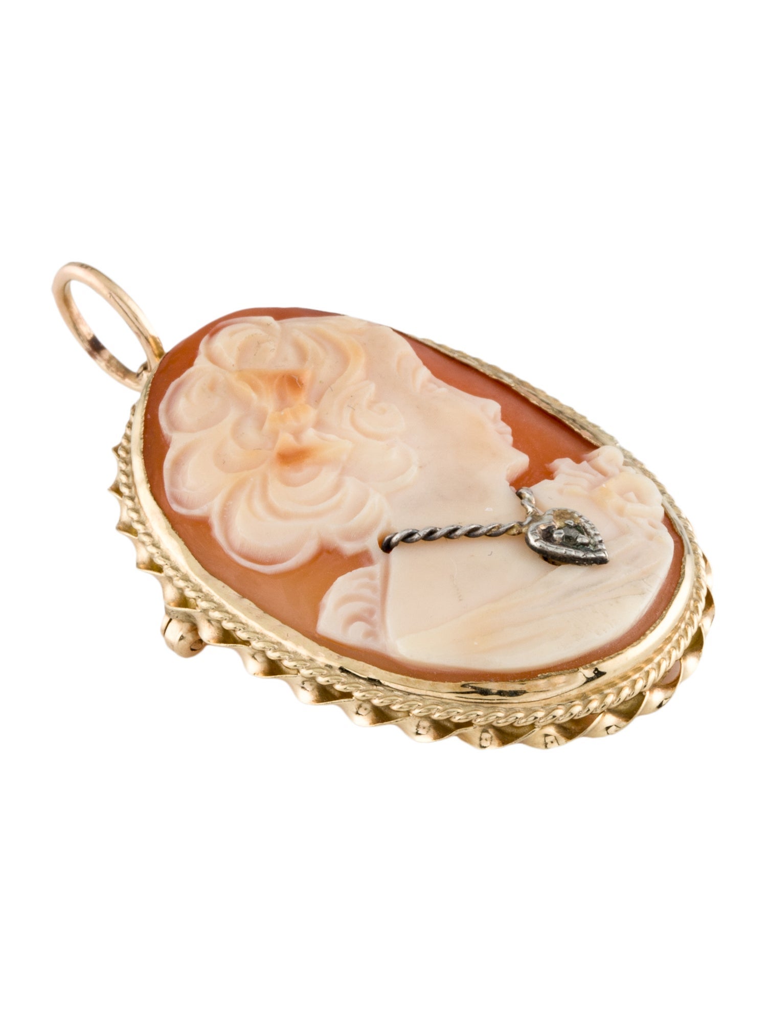 Pendant Shell Cameo Pendant-Brooch